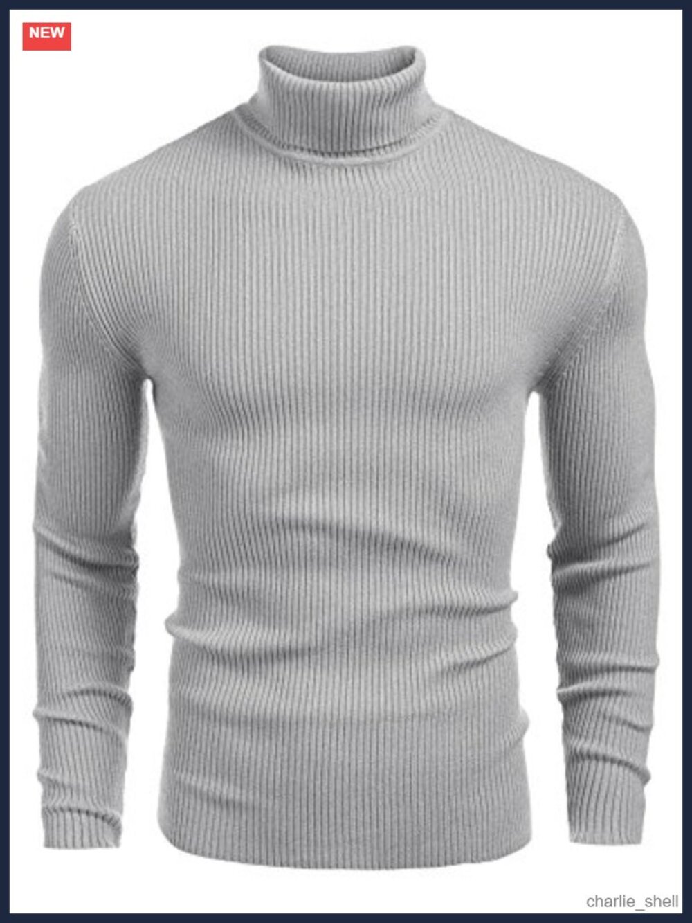 Ribbed Slim Fit Knit Turtleneck Pullover Sweater Long Sleeve Warm Layering